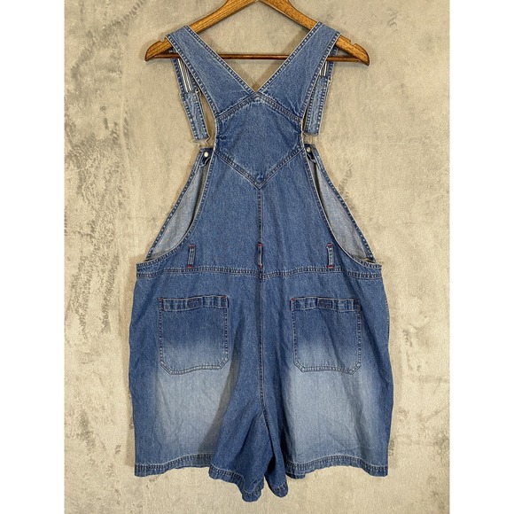 Vintage‎ Disney Main Street Overalls Womens 22W/24W Denim Shortalls Mickey 90s - Picture 7 of 9